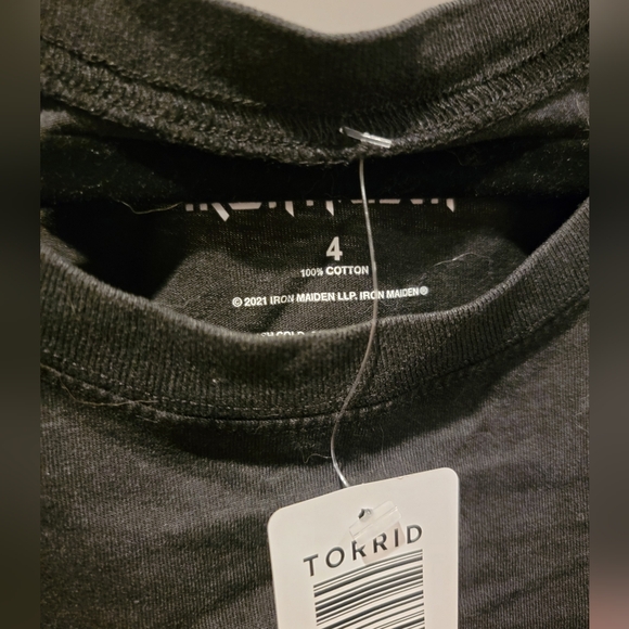 TORRID Classic Fit Crew Tee Iron Maiden Mineral Wash Black Tee Size 4 - Picture 9 of 12